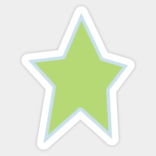 Green Star Light Blue Out Line Graphic Sticker